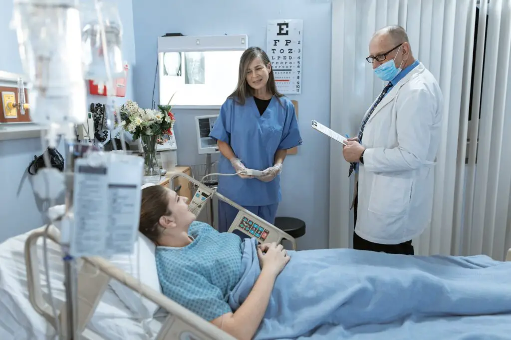 Doctor examining patient in the hospital